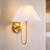 Icaria White Pleated Shade Brass Wall Light-3