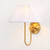Icaria White Pleated Shade Brass Wall Light-4
