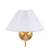 Icaria White Pleated Shade Brass Wall Light-7