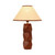 Kythnos Brown Faceted Wooden Table Lamp - Woven Shade