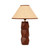 Kythnos Brown Faceted Wooden Table Lamp - Woven Shade-8