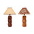 Kythnos Brown Faceted Wooden Table Lamp - Woven Shade-9