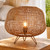 Penteli Brown Woven Rattan Table Lamp-2
