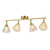 Psychiko 4 Light Brass Bar Ceiling Light - Champagne