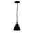 Como Cone 1 Light Pendant Light Black with Brushed Chrome Detail