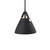 Leather Strap Cone Pendant Light - Black with Black Leather Strap
