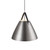 Leather Strap Cone Pendant Light - Brushed Steel with Black Leather Strap