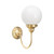 Luke Solo Round Opal Glass Wall Light - Brass