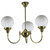 Luke 3 Light Round Opal Glass Uplight Pendant - Brass