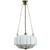 St Kilda Matt Opal Glass Triple Chain Pendant - Brass