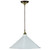 Edwardian Brass Metal Cone Cord Pendant - White
