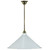 Edwardian Brass Metal Cone Rod Pendant - White
