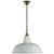 Warehouse Brass Metal White Dome Rod Pendant