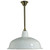 Warehouse Brass Metal White Dome Rod Pendant