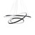 Planetary Rings Matt Black LED Pendant Chandelier