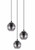 Ariscani 3 Light Smoke Glass Cluster Pendant Chandelier