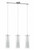  Pinto Chrome Opal 3 Light Tube Bar Pendant Light 