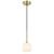 Blaise Ribbed Glass Gold Opal White Pendant Light