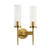 Cylindrical Twin Glass Brass Wall Sconce Cylindrical Twin Glass Brass Wall Sconce