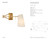 Keil Antique Brass with Linen Shade Swing Arm Wall Light Spec Sheet