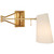 Keil Antique Brass with Linen Shade Swing Arm Wall Light