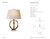 Gilded Iron Metal Banded with Empire Shade Table Lamp - Spec Sheet