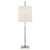 Lexington Medium Polished Nickel and Crystal with Linen Shade Table Lamp