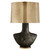 Armato Small Stained Black Metallic Ceramic with Antique Brass Shade Table Lamp