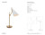 Clemente Antique Brass with White Shades Table Lamp - Spec Sheet