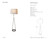 Dauphine Round Base Aged Iron Floor Lamp - Spec Sheet