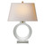 Ring Form Large Crystal with Natural Paper Shade Table Lamp