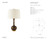 Coy Medium Matte Bronze with Natural Percale Shade Table Lamp - Spec sheet