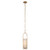 Melange Small Elongated Antique Brass with Alabaster Shade Pendant Light 