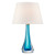 Christa Large Cerulean Blue Glass with Linen Shade Table Lamp