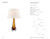 Christa Large Amber Glass with Linen Shade Table Lamp - Spec Sheet