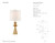 Lakmos Large Gild with Linen Shade Table Lamp - Spec Sheet