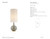 Hunlen Shellish Gray with Linen Shade Table Lamp - Spec Sheet