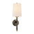 Edie Bronze with Brass with Linen Wall Sconce