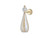 Smykke Drop Golden Smoke Glass with Crystal Ball Wall Light - Lights Off