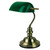 Bankers Anitique Brass and Gloss Green Desk Lamp