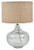 Round Seeded Glass With Jute Shade Table Lamp