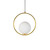 Lucy Round Gold and Opal White Pendant Light