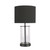 Walter Cylindrical Glass with Black Cotton Drum Shade Table Lamp