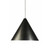 Timber Veneer Cone Black Pendant Light - Large