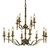 Stanford 12 Light Candle Brass Chandelier