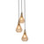 Lustre Glass Teardrop Stone Effect Cluster Pendant Light - Gold