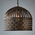 Eshan Medium Dome Antique Black Woven Metal Rustic Pendant Light-1