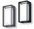 Como Dark Grey Rectangular Outdoor LED Wall Light-1