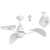 Vampire White Satin DC Ceiling Fan With Tricolour LED Light and Remote