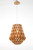 Stylish Wooden Geometric Cone Pendant Light - Natural-3